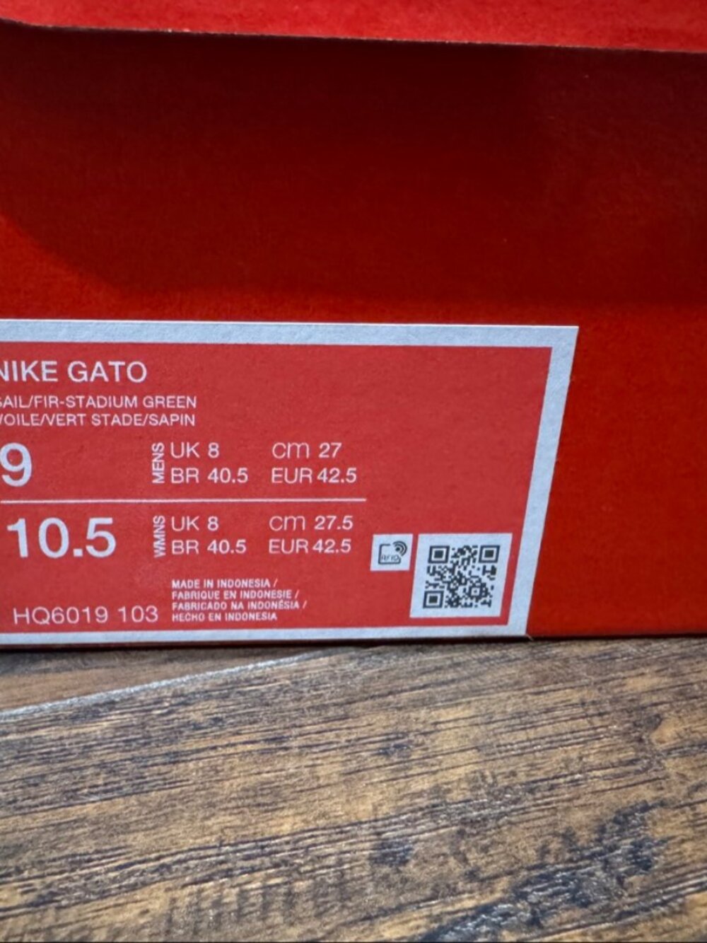 Nike Gato HQ6019-103 Sail Fir Green Mens Size 9 New In Box - Picture 5 of 5